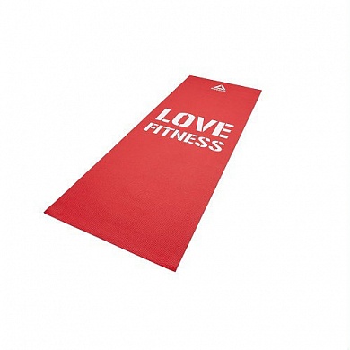 Тренировочный коврик (мат) для фитнеса тонкий Reebok Love (красный)