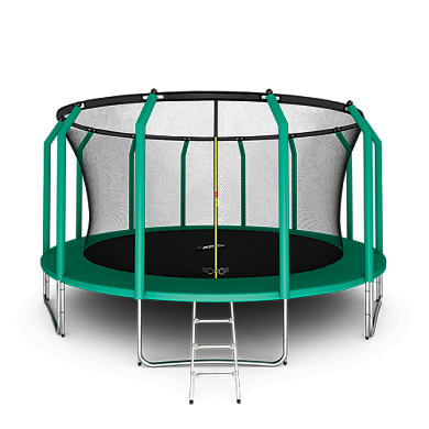 Батут Arland премиум 16FT с внутренней страховочной сеткой и лестницей (Dark green)